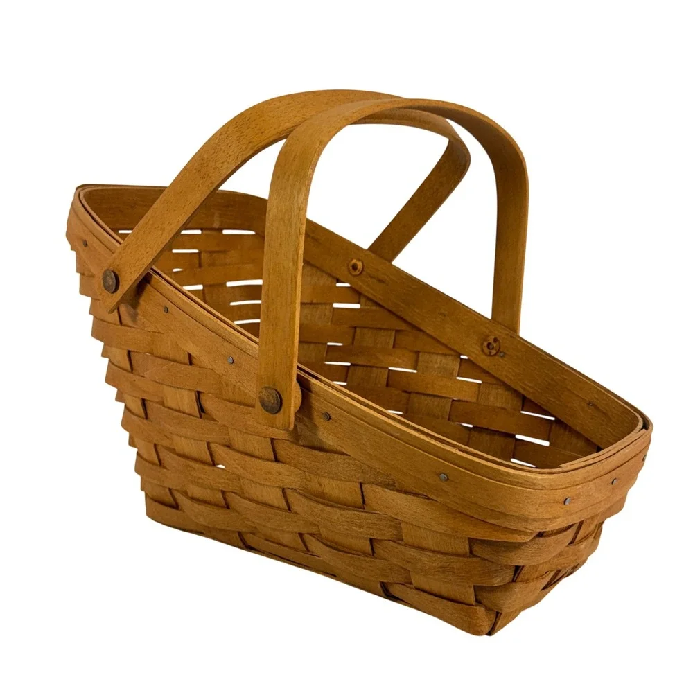 Longaberger Vintage 1990 Medium Vegetable‎ Basket 2 Swing Handles New Liner